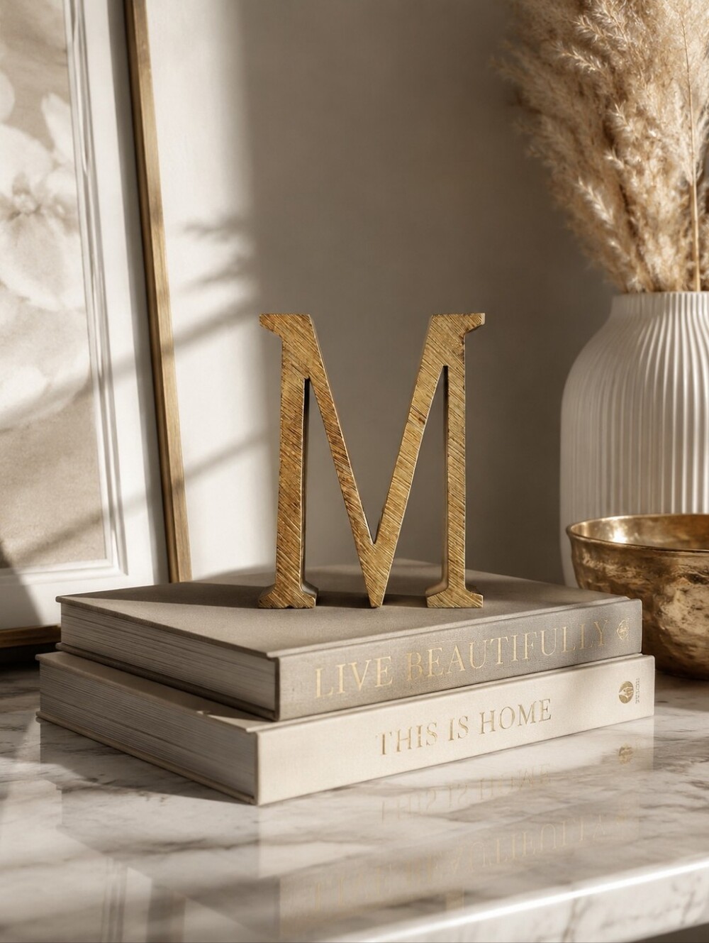 Decorative Letter M - Brass Finish